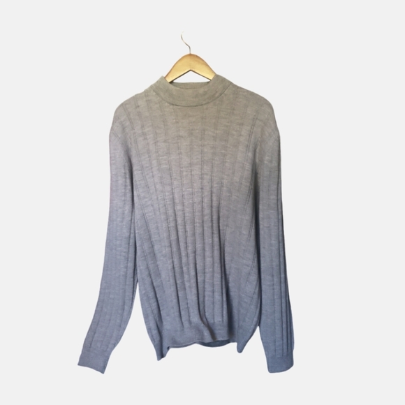 Grant Thomas Crew Neck 100% Italian Fine Merino Wool Sweater Men’s XL Gray Color - Picture 2 of 6